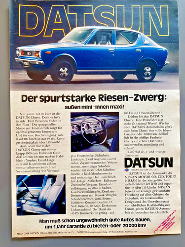 1973 datsun cherry nissan - cherry,